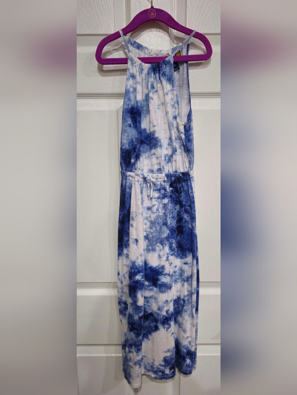 Polo by Ralph Lauren Blue and White Tie-Dye Girls' Casual Maxi Dress